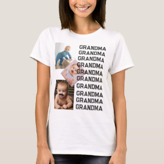 Personlig ett av ett slags fotokollage GRANDMA T Shirt