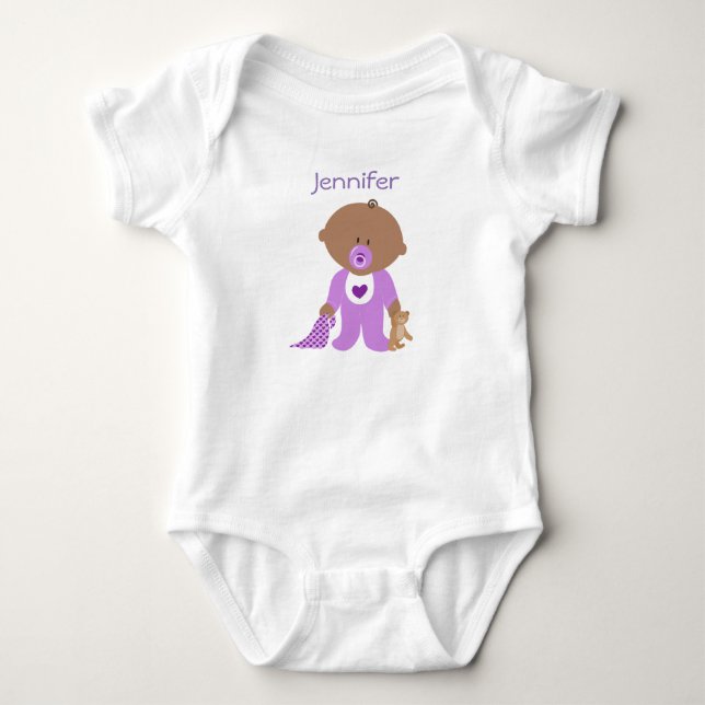 Personlig ett Biet Tee med ditt Baby Namn (Framsida)