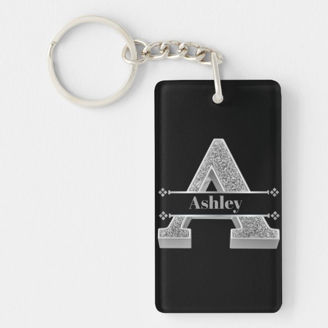 Personlig ett första Silver-monogram ditt namn (Framsidan)