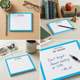 Personlig "Ett meddelande från" Anteckningsblock m Post-it Block