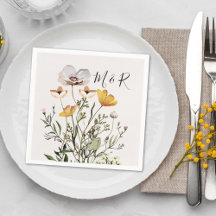 Personlig Ett par Monogram torkad Wildblomma