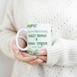 Personlig Eucalyptus Bröllop årsdag Gift Kaffemugg