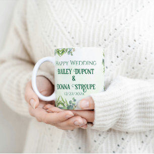 Personlig Eucalyptus Bröllop årsdag Gift Kaffemugg