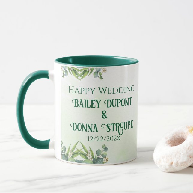Personlig Eucalyptus Bröllop årsdag Gift Mugg (Med munk)
