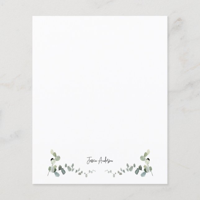Personlig Eucalyptus Greenery Anpassningsbar Stati (Framsida)