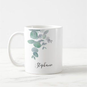 Personlig Eucalyptus Greenery Kaffemugg