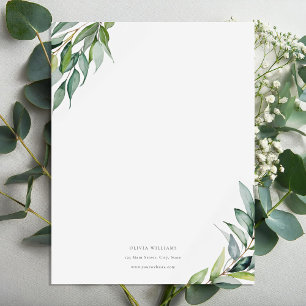 Personlig Eucalyptus Greenery Stationery Papper