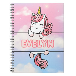 Personlig Evelyn Unicorn Flickaktigt - bärbar dato Anteckningsbok