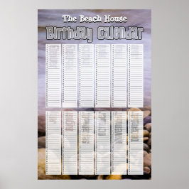 Personlig evighetsstrand födelsedagskalender poster