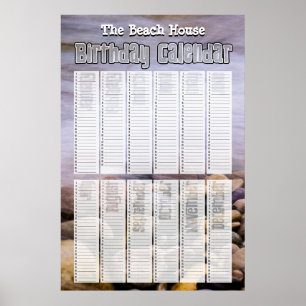 Personlig Evighetsstrand Födelsedagskalender Poster