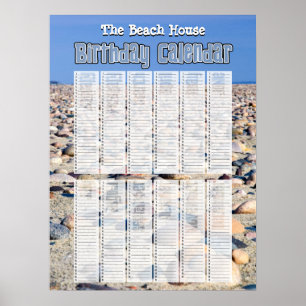 Personlig Evighetsstrand Födelsedagskalender Poster
