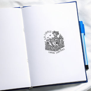 Personlig Ex Libris Skullbokningsplats Stämpel