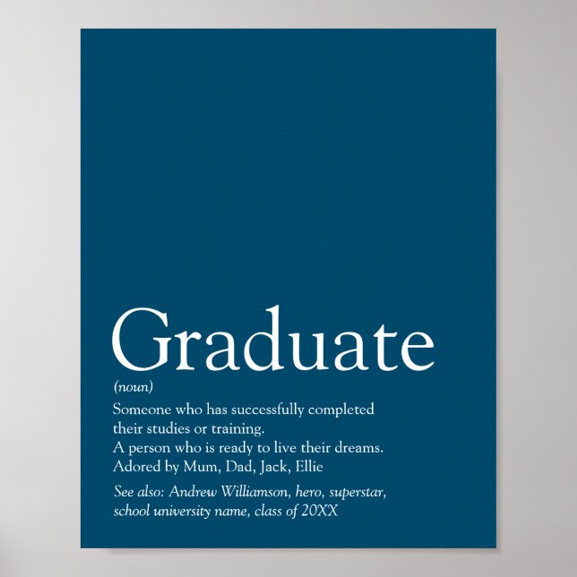 Personlig examen definition Modern Blå Rolig Poster (Framsidan)