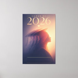Personlig examenporträtt för klassen 2026 canvastryck