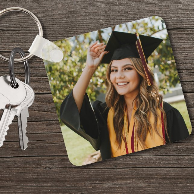 Personlig examensfoto för akademiker nyckelring (Graduate Personalized Graduation Photo keychain)