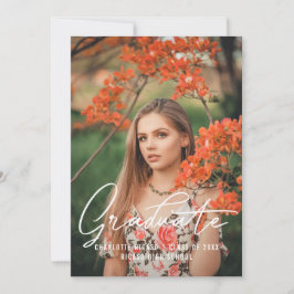 Personlig examensfoto-mall i bränt orange inbjudningar