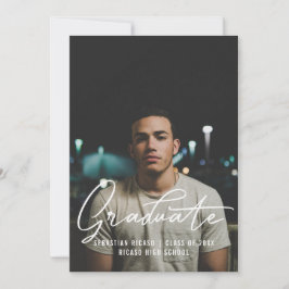 Personlig examensfoto-mall inbjudningar