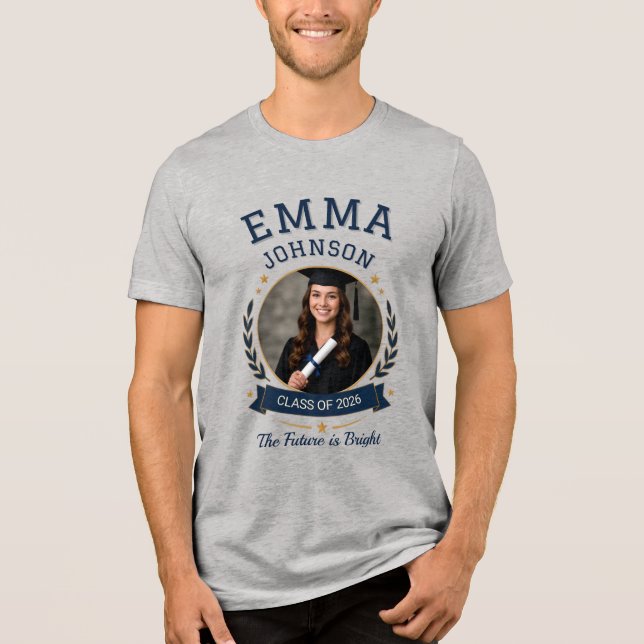 Personlig examensfoto T-Shirt |  (Framsida)