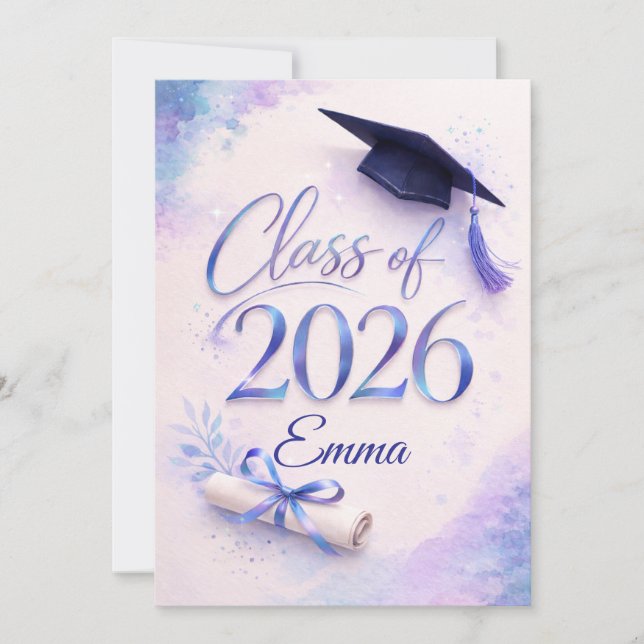 Personlig examenshälsning för klassen 2026 kort (Framsida)