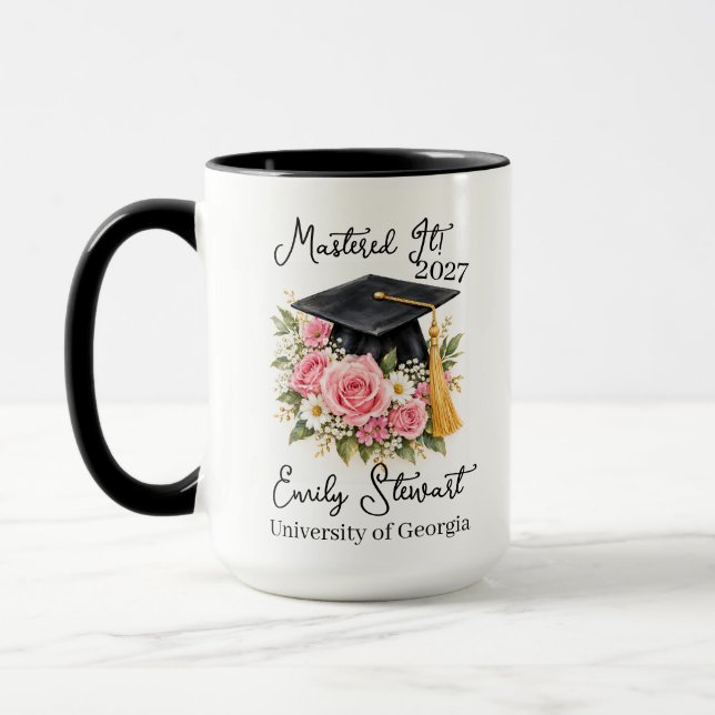 Personlig examensmugg Bemästrade det kaffemugg (Vänster)
