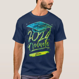 Personlig examenströja i blå färg med namn t shirt