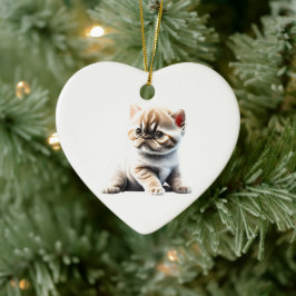 Personlig Exotic Shorthair Kitten Julgransprydnad Keramik
