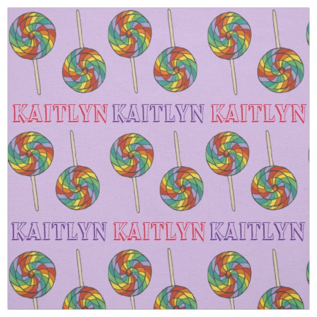 Personlig Fabric för Rainbow Lollipop Lollipops Tyg (Provkarta)