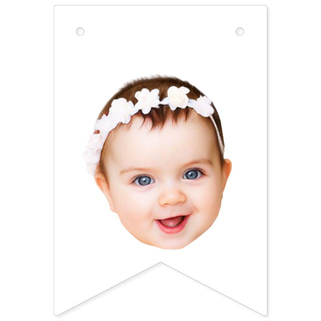 personlig Face Bunting fotofödelsedagsbanner  Vimplar (Första flaggan)