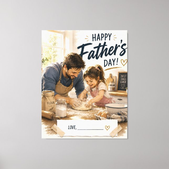 Personlig Fader Dotter Bakduk Canvas (Framsida)