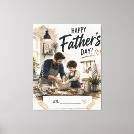 Personlig Fader Son Bakning Canvas Print