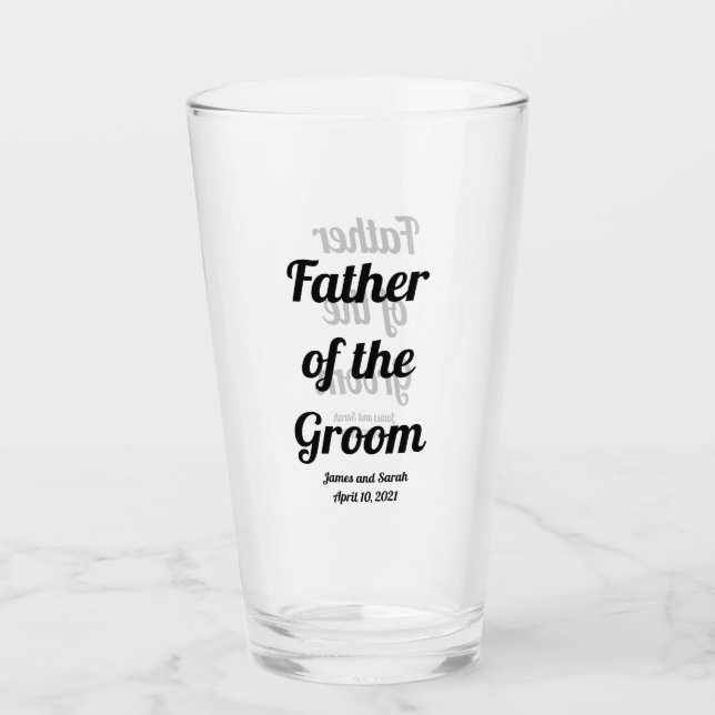 Personlig Fader till Brudgummen Glas (Framsida)