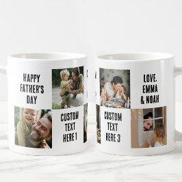 Personlig faderpresent med 5 foton och 5 texter kaffemugg