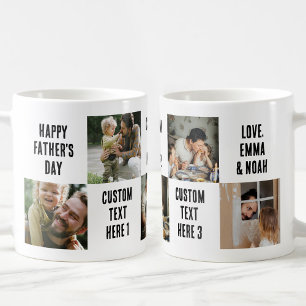 Personlig faderpresent med 5 foton och 5 texter kaffemugg