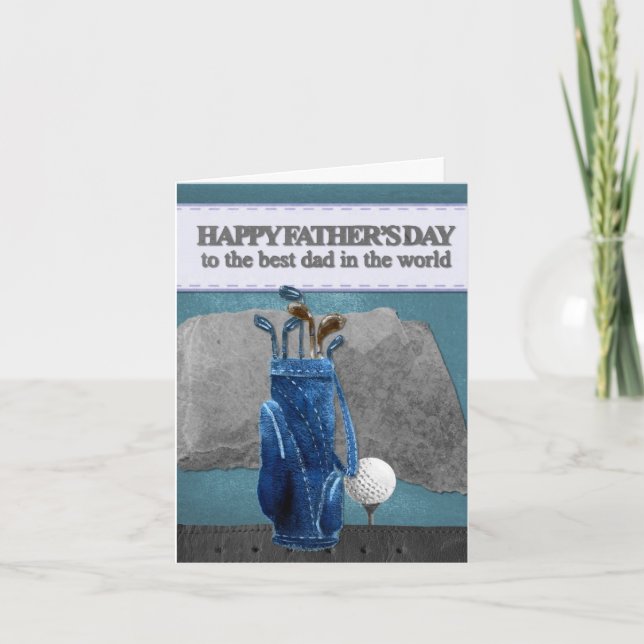 Personlig Fadersdag Golf Pappa Kort (Framsida)