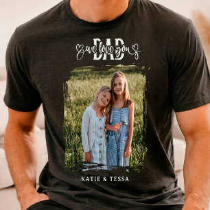 Personlig fadersdag pappa familjefoto t shirt