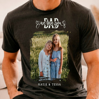 Personlig fadersdag pappa familjefoto t shirt