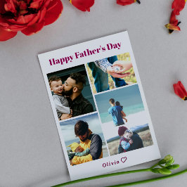 Personlig fadersdags-kort med foto julkort