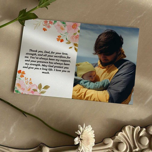 Personlig fadersdags-kort med foto julkort (Skapare uppladdad)