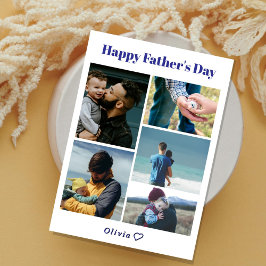 Personlig fadersdags-kort med foto julkort