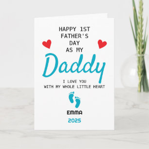 Personlig fadersdagsgåva från bebis till pappa kort