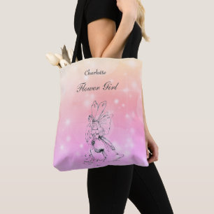 Personlig Fairy Bröllop Flower Girl Tygkasse