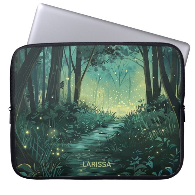 Personlig Fairy Light Forest Laptop Fodral (Framsidan)