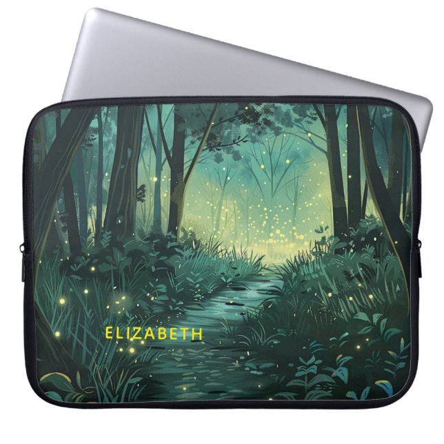 Personlig Fairy Light Forest Laptop Fodral (Framsidan)