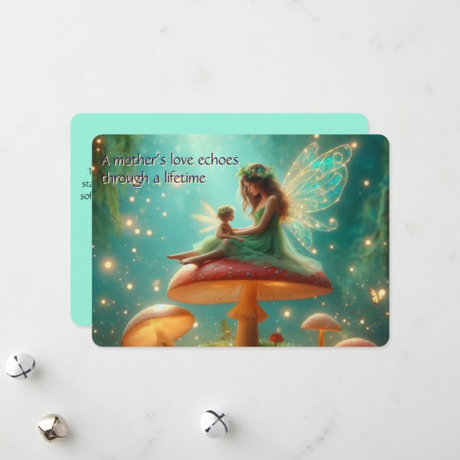 Personlig Fairy Mor's Day Card Julkort (Fram/Back In Situ)