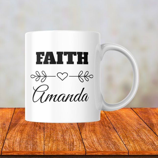 Personlig Faith Heart Christian Kaffemugg (Skapare uppladdad)