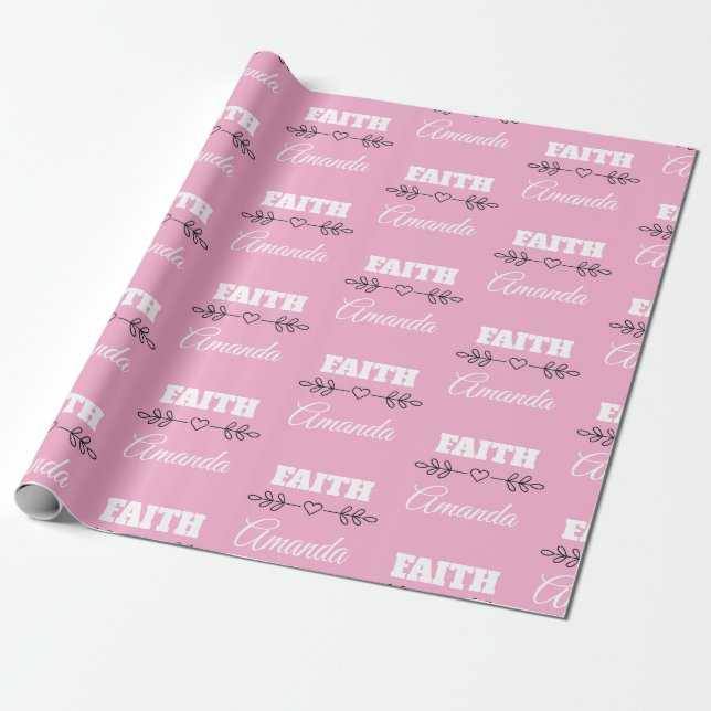 Personlig Faith Heart Christian Presentpapper (Utrullad)