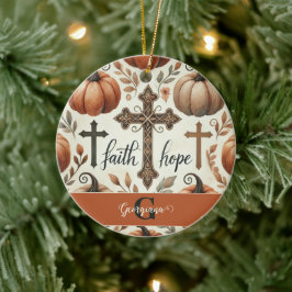 Personlig Faith & Hope Christian Halloween Julgransprydnad Keramik