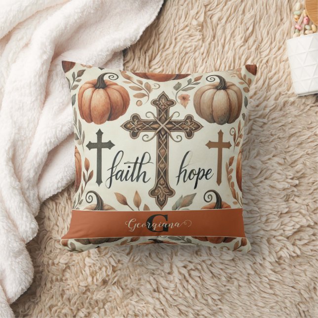 Personlig Faith & Hope Christian Halloween Kudde (Filt)