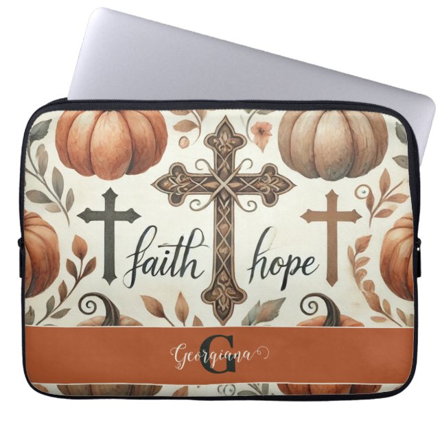 Personlig Faith & Hope Christian Halloween Laptop Fodral (Framsidan)