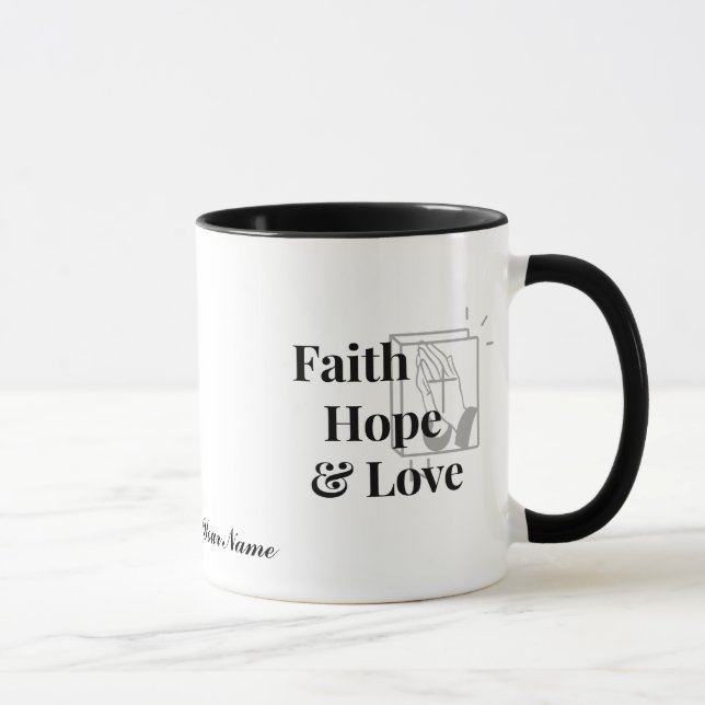 Personlig Faith Hope Kärlek Välsigna dig You Mugg  (Höger)